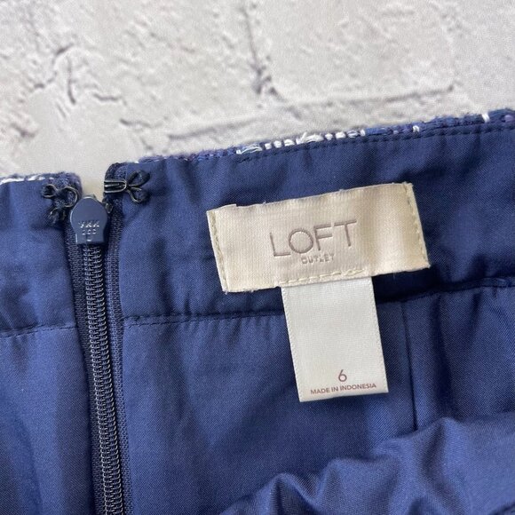 LOFT Outlet  Knit Skirt Women’s Cotton Accent Buttons Zip Close size 6 - Picture 6 of 12